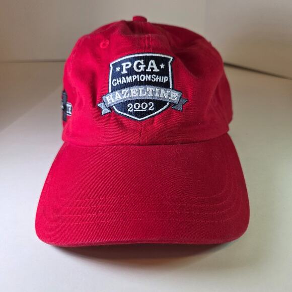2002 PGA Championship Hazeltine 84th Golf Hat Red Adjustable Strapback Cap - Picture 1 of 11